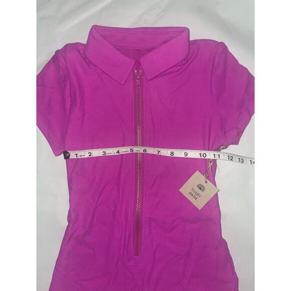 NWT Women’s Toast Hot Short Romper Rib Zipper Front Cheeky Bottom Purple Small - Picture 4 of 6